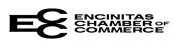 A black and white logo of the encinitas chamber of commerce.