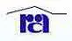 A blue and white logo of the ra group.