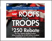 Gaf roofs for troops rebate