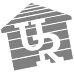 A gray and white logo of an under construction house.